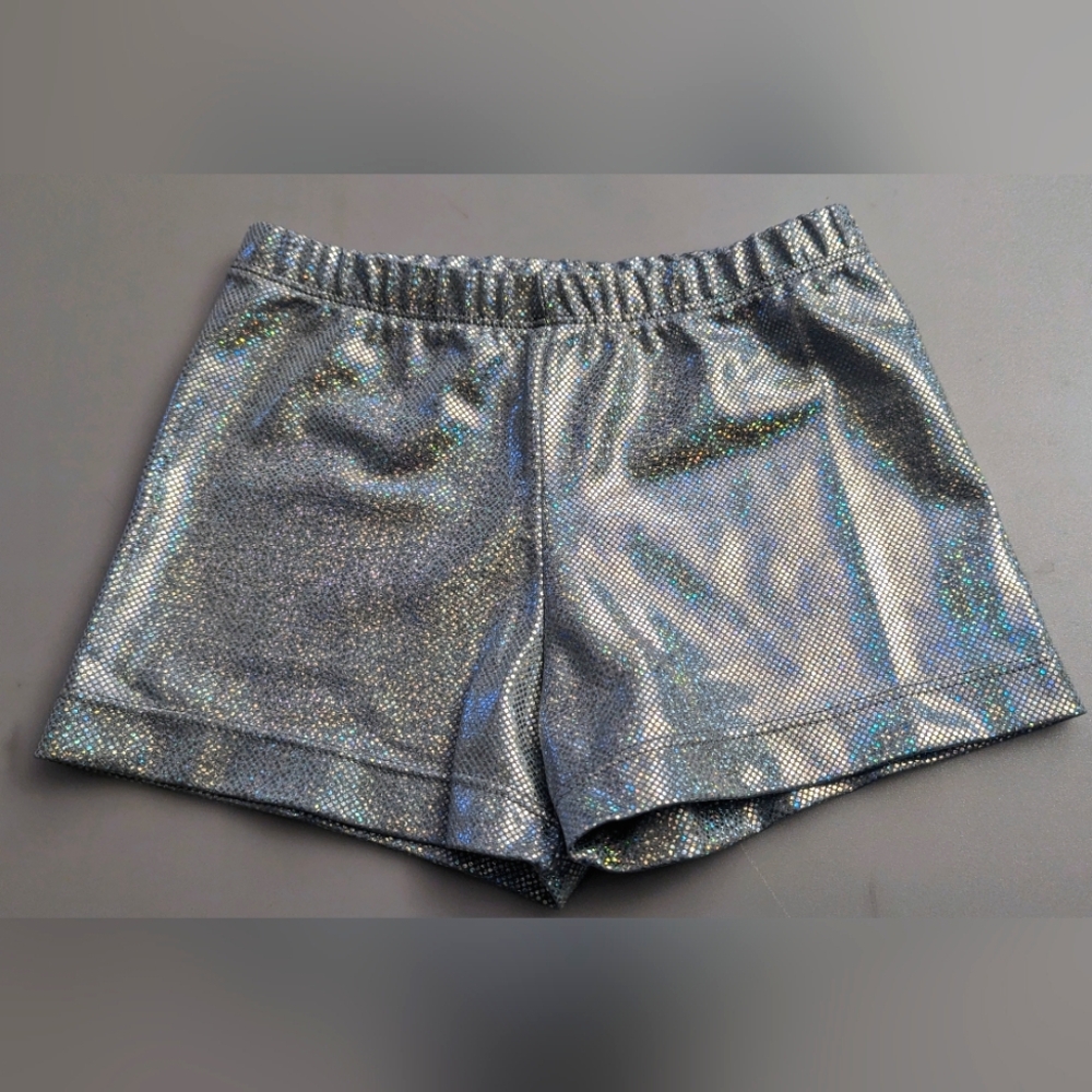 Spirit Wear Cheerleading Girls Silver Metallic Briefs. Size Small. New!